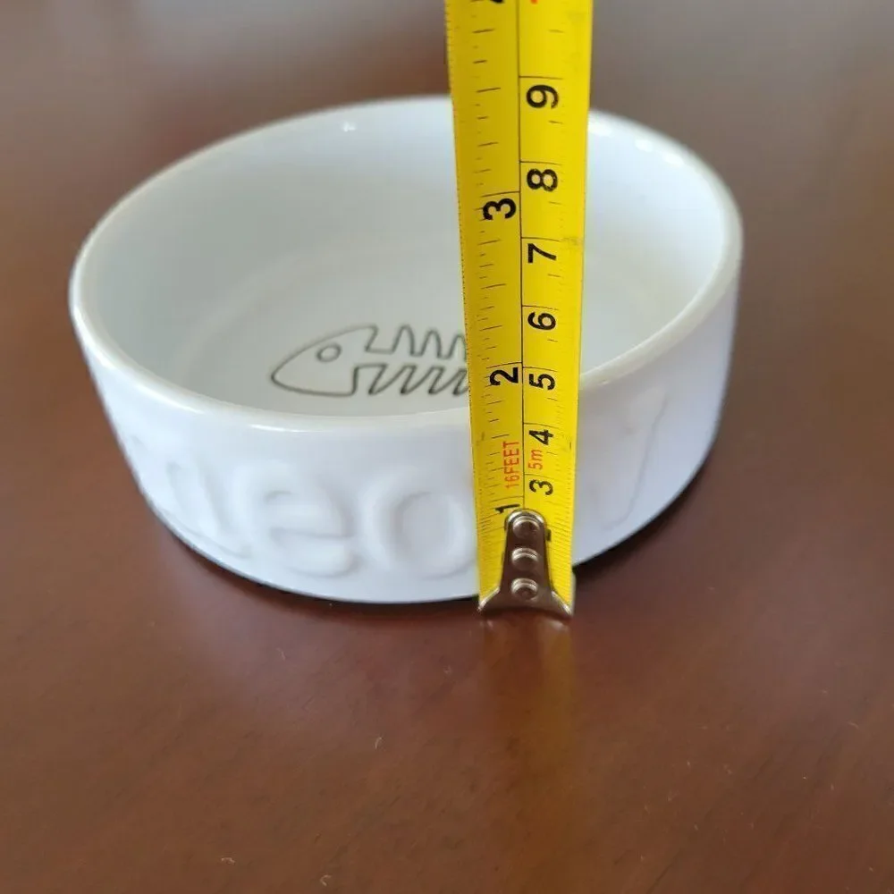 Cat's Ceramic White Food Bowl